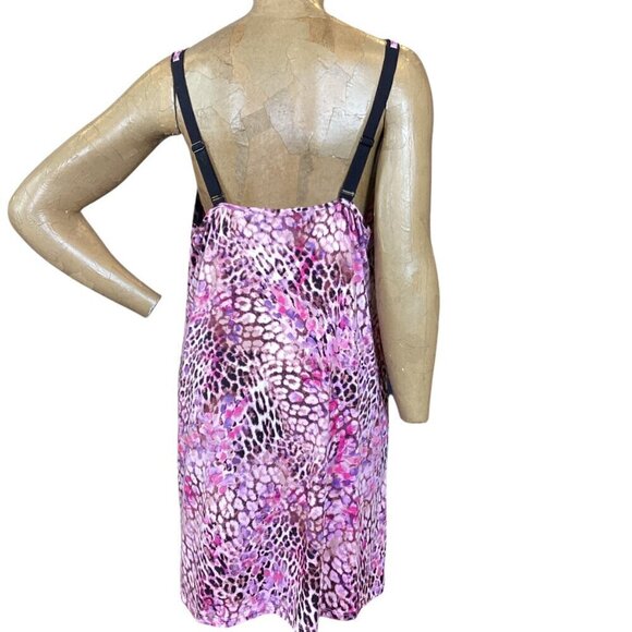 Joyspun Lingerie Set Chemise-Slip & Robe L-XL Pink Burgundy Animal Print 316D - Picture 8 of 11